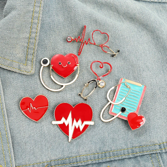 Electrocardiogram Medical Enamel Pins