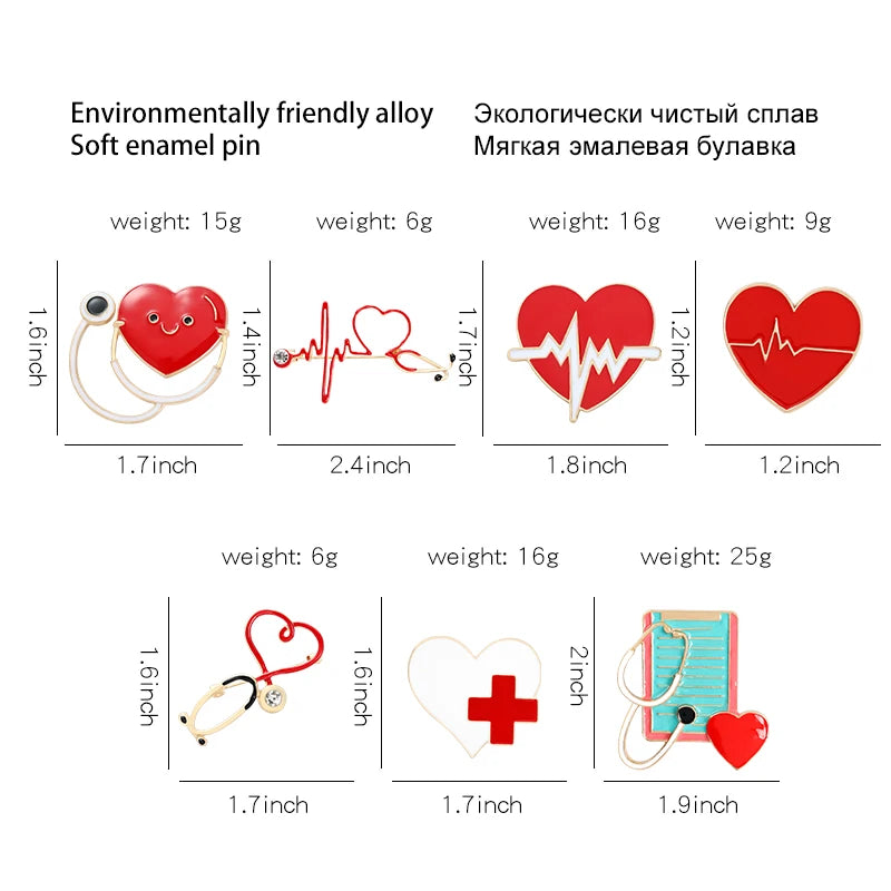 Electrocardiogram Medical Enamel Pins