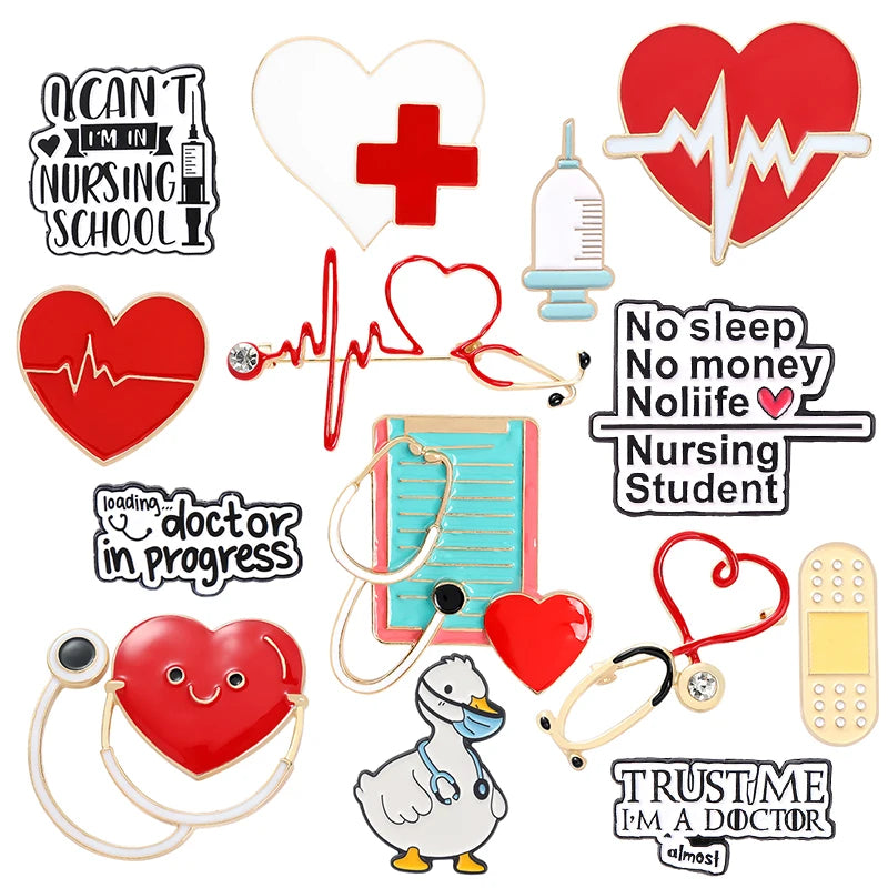 Electrocardiogram Medical Enamel Pins