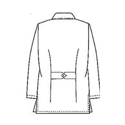 White scrub long-sleeve work Front belt jacket