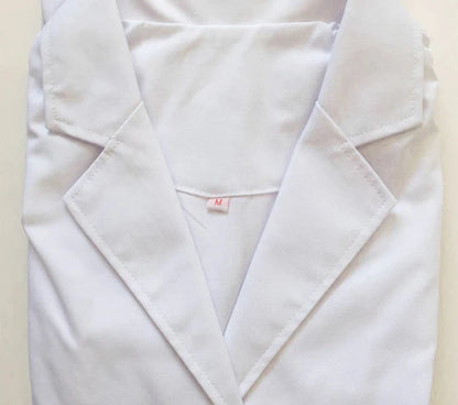 White scrub long-sleeve work Front belt jacket