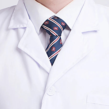 Unisex Long Sleeve  Notched Lapel Collar Medical White Lab Coat