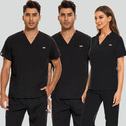 Unisex V Neck Shirt Dentist Scrubs Medical Lab Unifrom