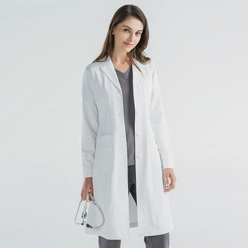 High Quality Hospital Nursing Uniform Medical White Lab Coat