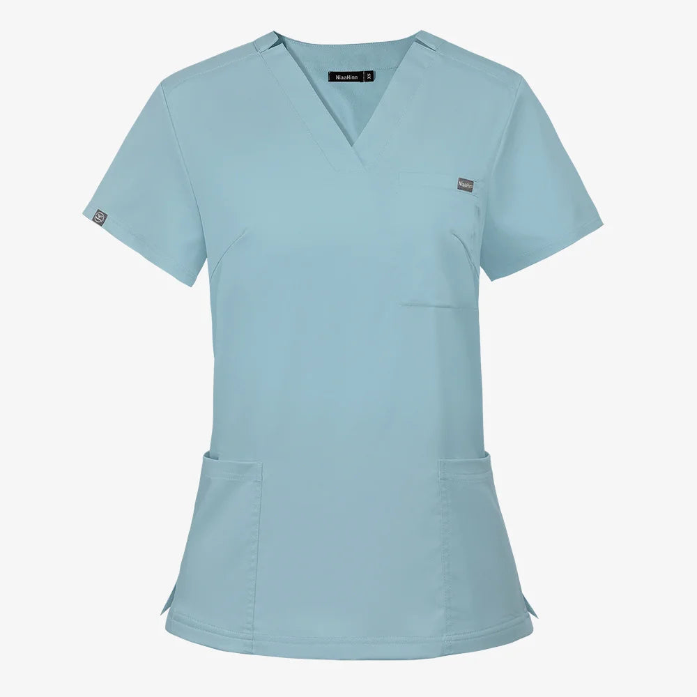 Unisex V Neck Shirt Dentist Scrubs Medical Lab Unifrom